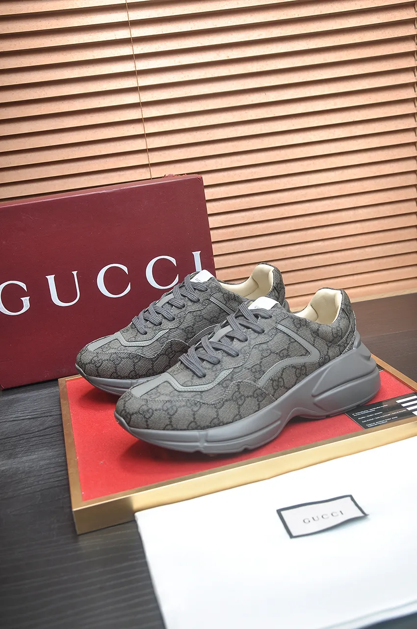 Men's shoes 💰540💶【GUCCI】 (couple style) (the highest version of Gucci's popular dad shoes. 🚹🚹2023 counter sales simultaneously ,, the upper is made of imported cowhide, comfortable sheepskin lining, great foot feel, original lightweight shock-absorbing thickened foam outsole, simple color matching, versatile and handsome, code number: 35-40 for women, 38-45 for men (45 is customized and non-returnable) "Full set of packaging, card, certificate, cloth bag, handbag"